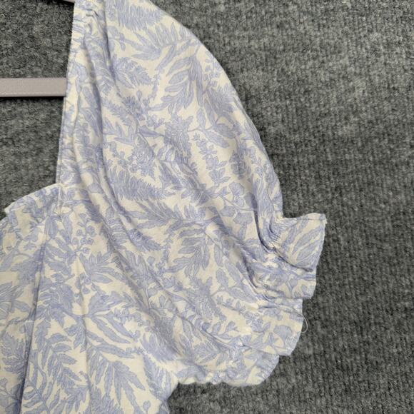 Lulus Large Off The Shoulder Shift Mini Dress White Floral Cottagecore Milkmaid - Picture 6 of 12